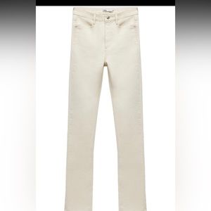 Zara Slim Flare Jeans, Cream Size 4/27 NWT